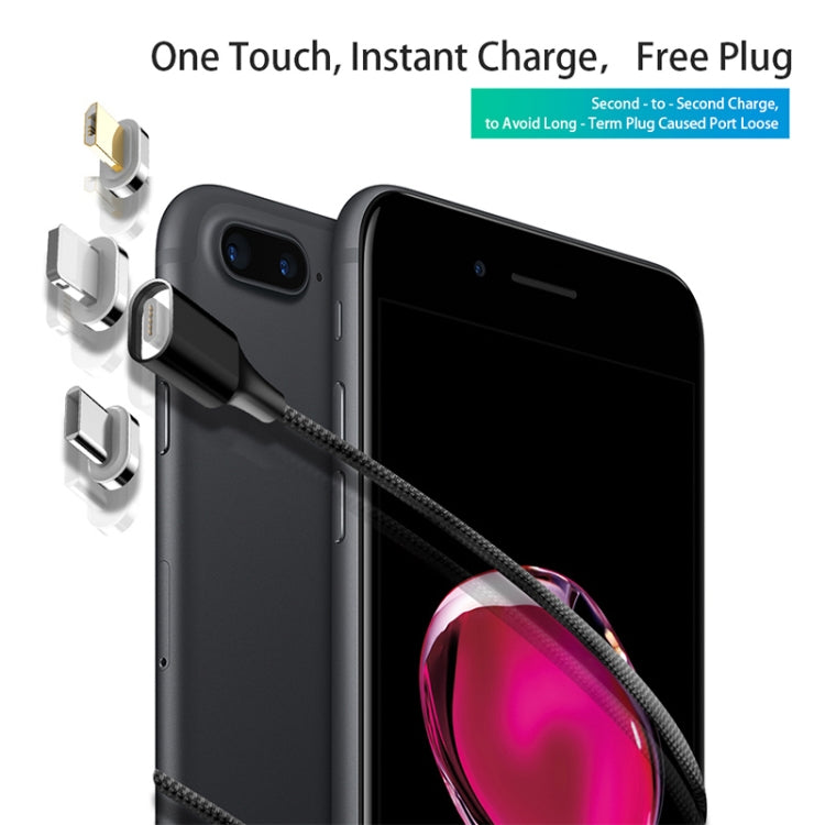M11 3 in 1 5A USB to 8 Pin + Micro USB + USB-C / Type-C Nylon Braided Magnetic Data Cable, Cable Length: 1m (Blue) - Charging Cable & Head by PMC TechLife | Online Shopping South Africa | PMC TechLife