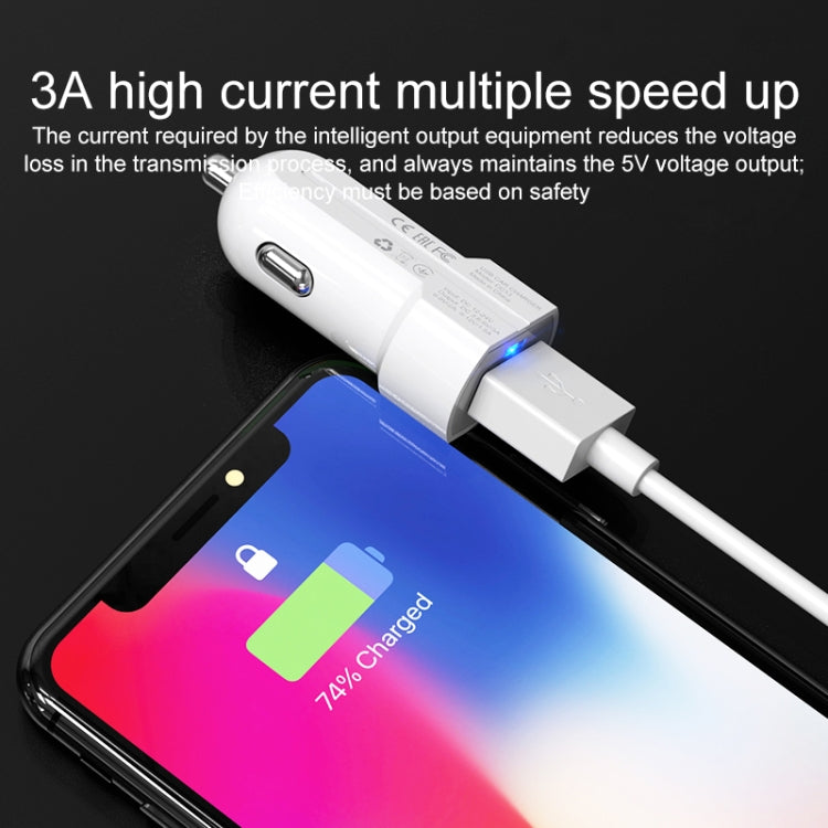IVON CC13 QC 3.0 Fast Charging Car Charger Set with Micro USB Charging Cable (White) - Car Charger by IVON | Online Shopping South Africa | PMC Jewellery