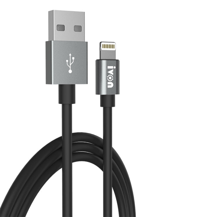 IVON CA73 2.4A 8 Pin Fast Charging Data Cable, Length: 2m(Black) - Normal Style Cable by IVON | Online Shopping South Africa | PMC TechLife | Buy Now Pay Later Mobicred