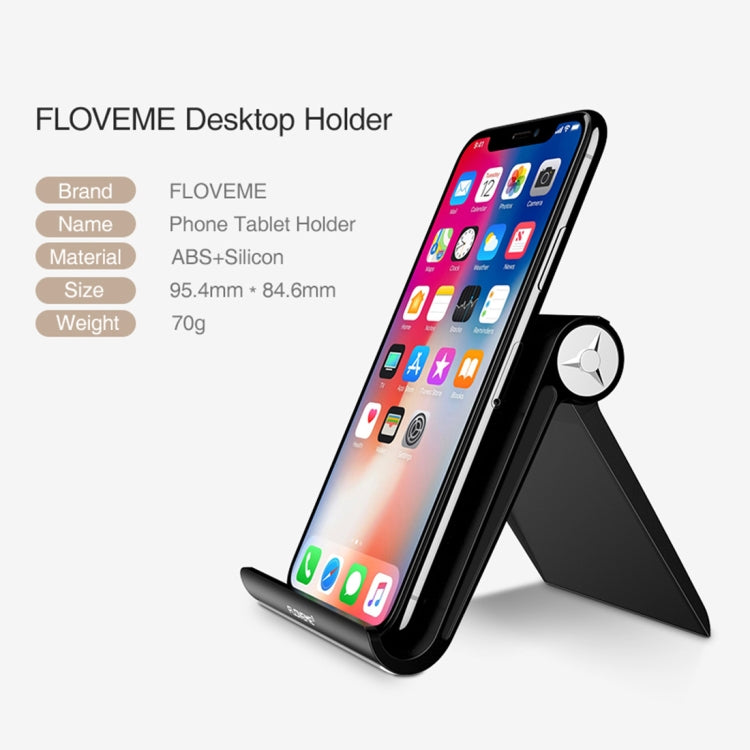 FLOVEME 0-100 Degree Swivel Adjustable ABS Stand Desktop Phone Holder, For iPad, iPhone, Galaxy, Huawei, Xiaomi, HTC, Sony, and other Mobile Phones or Tablets(White) - Desktop Holder by FLOVEME | Online Shopping South Africa | PMC Jewellery