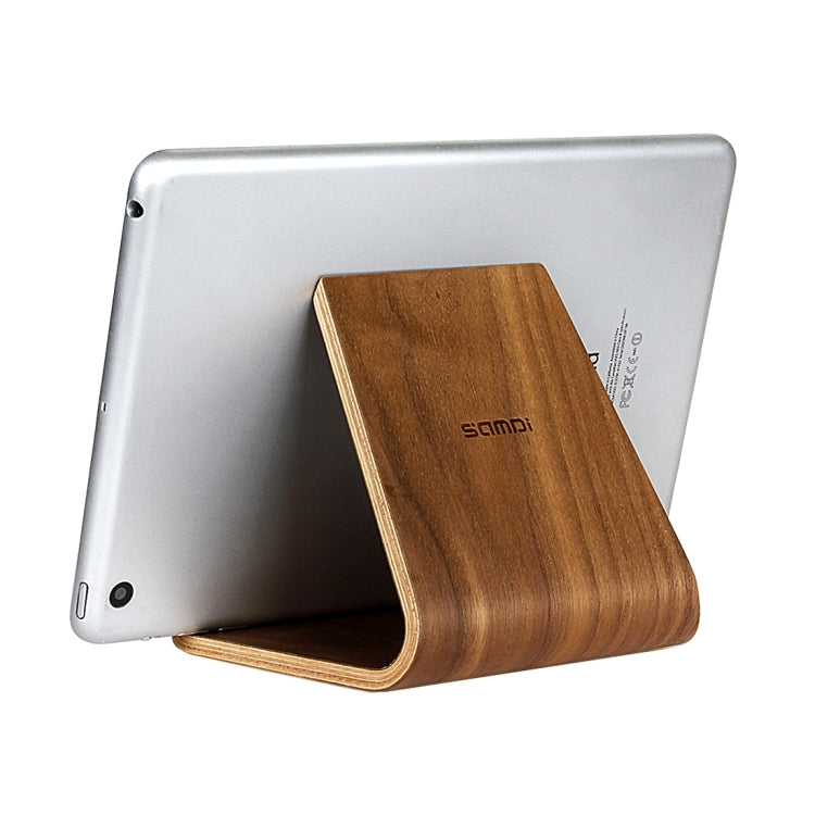 SamDi Artistic Wood Grain Walnut Desktop Holder Stand DOCK Cradle, For Xiaomi, iPhone, Samsung, HTC, LG, iPad and other Tablets(Coffee) -  by PMC Jewellery | Online Shopping South Africa | PMC Jewellery