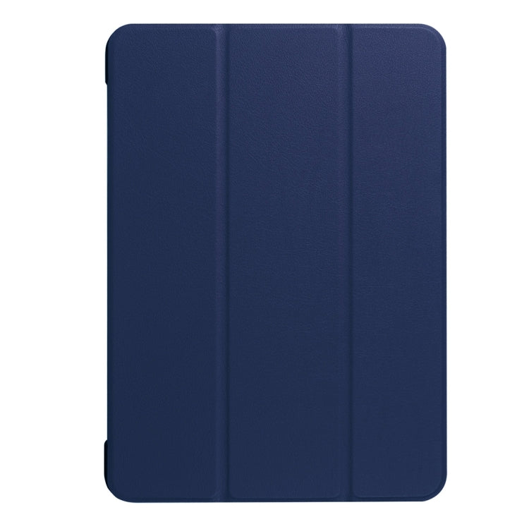 For iPad Pro 10.5 inch PU Litchi Texture 3-folding Smart Case Clear Back Cover with Holder(navy) - free shipping - PMC TechLife - Order now!