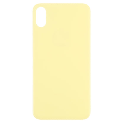 Easy Replacement Big Camera Hole Glass Back Battery Cover for iPhone X / XS(Yellow) - Back Cover by PMC Jewellery | Online Shopping South Africa | PMC Jewellery