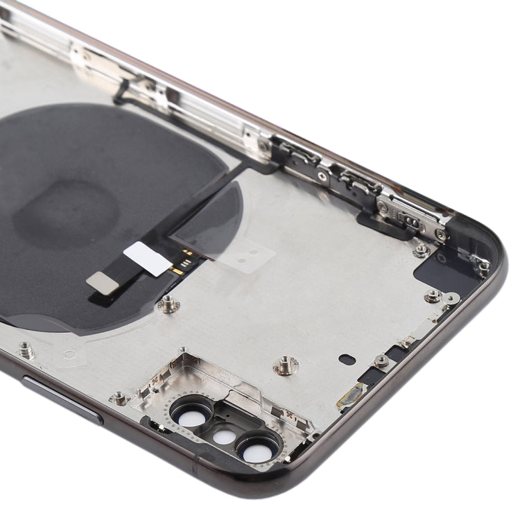 Battery Back Cover Assembly with Side Keys & Wireless Charging Module & Volume Button Flex Cable & Card Tray for iPhone X(Black) - Back Cover by PMC TechLife | Online Shopping South Africa | PMC TechLife