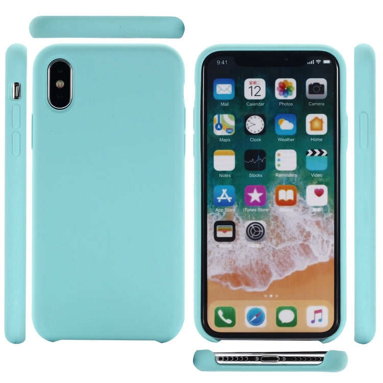 For iPhone XR Four Corners Full Coverage Liquid Silicone Case(Baby Blue) - More iPhone Cases by PMC Jewellery | Online Shopping South Africa | PMC Jewellery