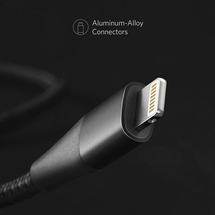ANKER A8452 Powerline+ II USB to 8 Pin Apple MFI Certificated Nylon Pullable Carts Charging Data Cable, Length: 0.9m(Black) - MFI Cable by ANKER | Online Shopping South Africa | PMC Jewellery