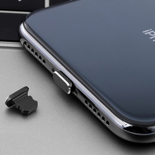 2pcs Universal 8 Pin Charging Port Metal Anti-Dust Plug for iPhone(Black) - Anti-dust & Ear Caps by PMC TechLife | Online Shopping South Africa | PMC TechLife