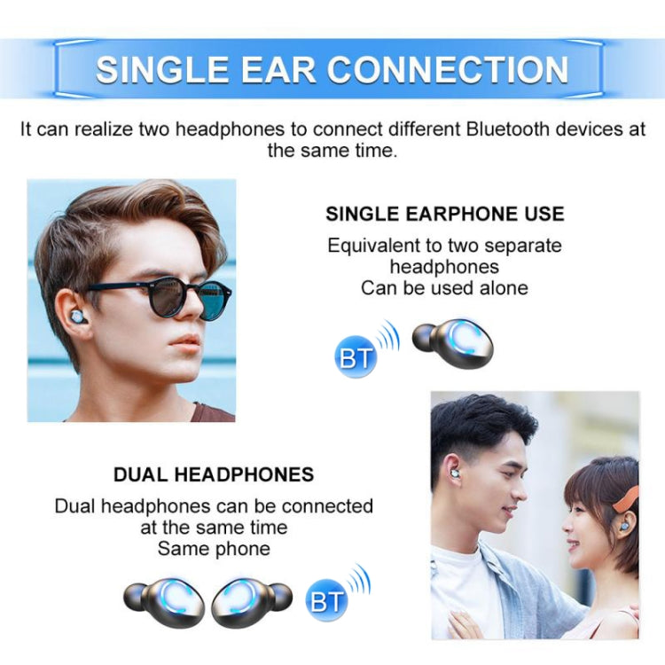 F9-8 TWS CVC8.0 Noise Cancelling Touch Mini Bluetooth Earphone with Charging Box, Support Three-screen LED Power Display & Mobile Phone Holder & Call & Voice Assistant(Black) - TWS Earphone by PMC Jewellery | Online Shopping South Africa | PMC Jewellery