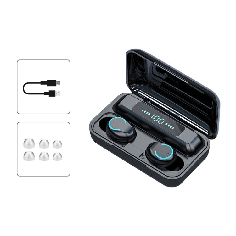 F9-9 TWS CVC8.0 Noise Cancelling Bluetooth Earphone with Charging Box, Support Touch Lighting Effect & Three-screen LED Power Display & Power Bank & Mobile Phone Holder & HD Call & Voice Assistant(Black) - TWS Earphone by PMC Jewellery | Online Shopping South Africa | PMC Jewellery