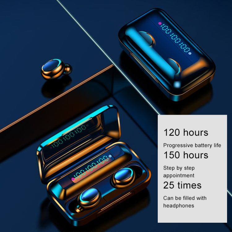 F9-5C Three-screen Digital Display Noise Reduction Bluetooth Earphone(Black) - Bluetooth Earphone by PMC TechLife | Online Shopping South Africa | PMC TechLife