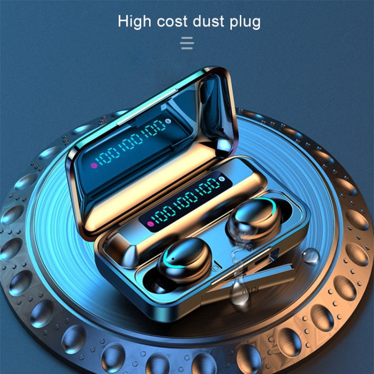 F9-5C Three-screen Digital Display Noise Reduction Bluetooth Earphone(Black) - Bluetooth Earphone by PMC TechLife | Online Shopping South Africa | PMC TechLife