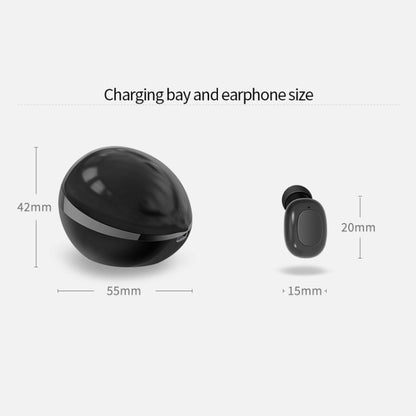 A10 TWS Space Capsule Shape Wireless Bluetooth Earphone with Magnetic Charging Box & Lanyard, Support HD Call & Automatic Pairing Bluetooth(Black White) - TWS Earphone by PMC Jewellery | Online Shopping South Africa | PMC Jewellery