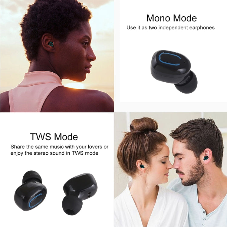 TI8S TWS Dazzling Wireless Stereo Bluetooth 5.0 Earphones with Charging Case(Black) - TWS Earphone by PMC Jewellery | Online Shopping South Africa | PMC Jewellery