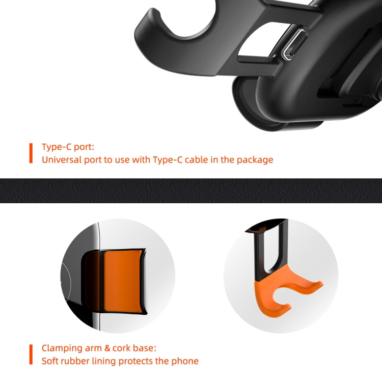 ROCK W31 Car Gravity Wireless Charging Air Outlet Bracket - Wireless Charger Holders by ROCK | Online Shopping South Africa | PMC TechLife | Buy Now Pay Later Mobicred