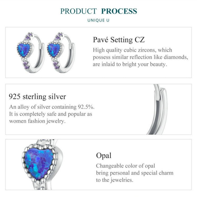 ZHS312 Sterling Silver S925 Platinum Plated Zircon Opal Earrings & Star Ring Set - Rings by PMC Jewellery | Online Shopping South Africa | PMC Jewellery