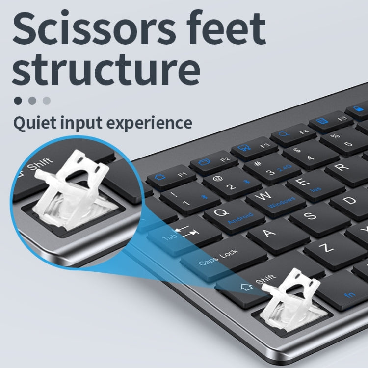 109 Three-mode Wireless Bluetooth Keyboard (Silver) - free shipping - PMC TechLife - Order now!