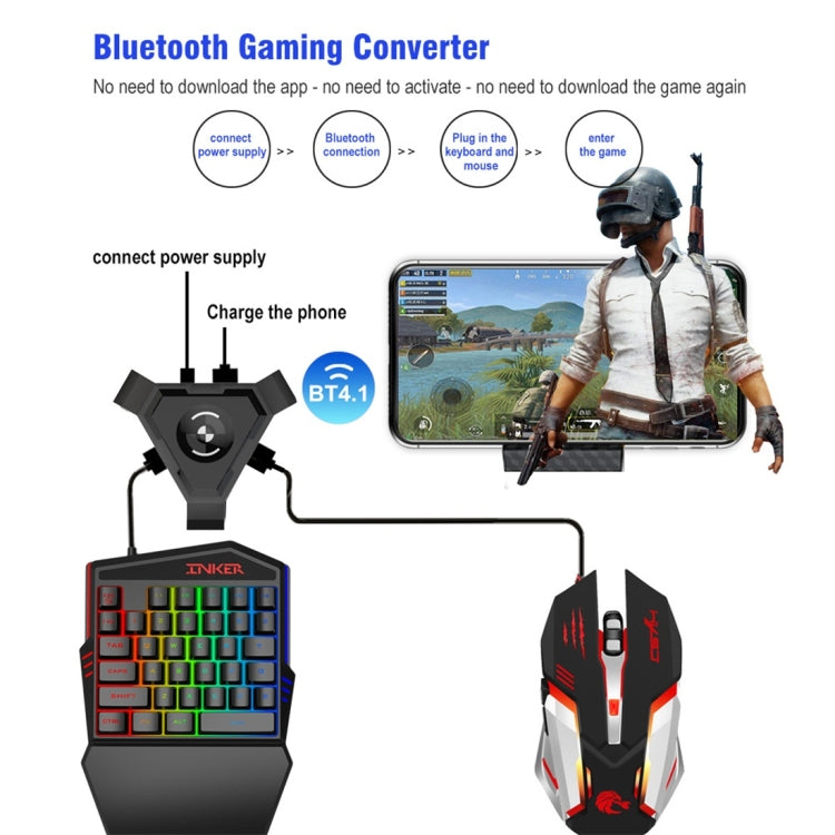 HXSJ P5 Bluetooth 4.1 Keyboard Mouse Bluetooth Gaming Converter, Can Not Be Pressed Version(Black) - Converter & Adapter by HXSJ | Online Shopping South Africa | PMC Jewellery