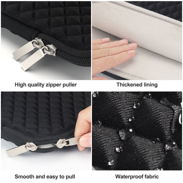 Diamond Texture Laptop Liner Bag, Size: 15.6 inch (Black) - 15.6 - 17 inch by PMC TechLife | Online Shopping South Africa | PMC TechLife