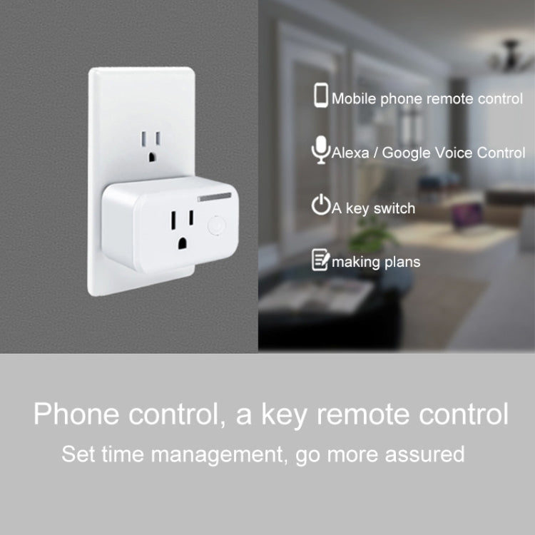 10A WiFi 2.4GHz APP Remote Control Timing Smart Socket Works with Alexa & Google Home, AC 110-250V, US Plug - Smart Socket by PMC TechLife | Online Shopping South Africa | PMC TechLife