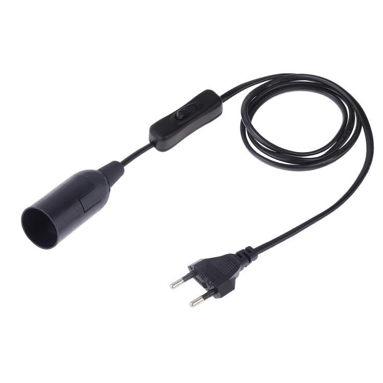 E14 Wire Cap Switch Lamp Holder Chandelier Power Socket with 1.5m Extension Cable, EU Plug(Black) - Lamp Holders & Bases by PMC TechLife | Online Shopping South Africa | PMC TechLife | Buy Now Pay Later Mobicred