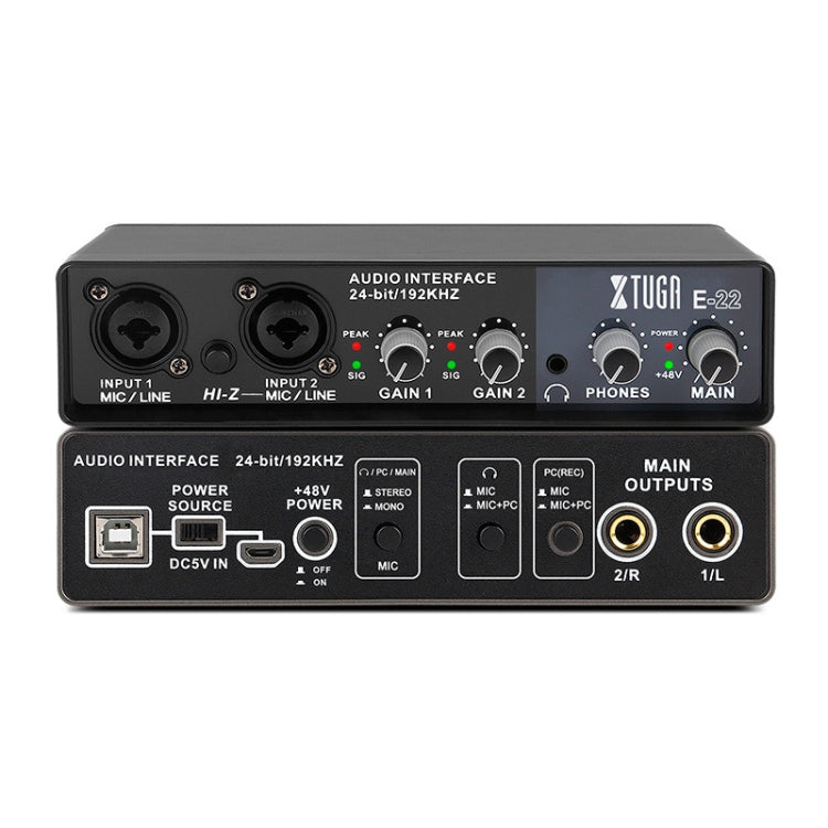 XTUGA E22 Audio Interface Professional Sound Card - Live Sound Effects Processors by XTUGA | Online Shopping South Africa | PMC TechLife