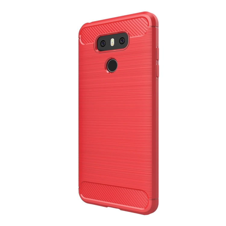 For LG G6 Brushed Carbon Fiber Texture Shockproof TPU Protective Cover Case (Red) - LG Cases by PMC TechLife | Online Shopping South Africa | PMC TechLife | Buy Now Pay Later Mobicred