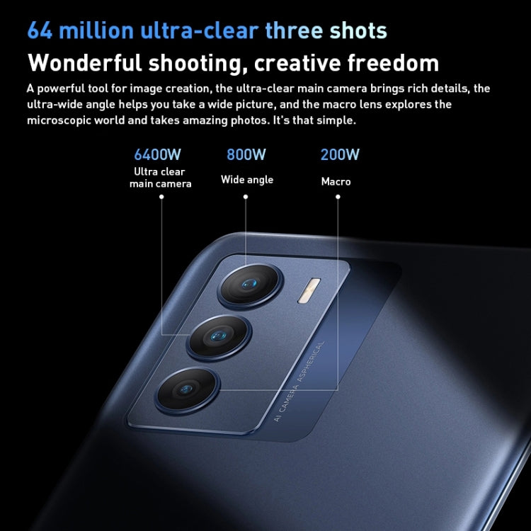 vivo T1 5G, 64MP Camera, 8GB+256GB, Triple Back Cameras, Face ID & Side Fingerprint Identification, 5000mAh Battery, 6.67 inch Android 11.0 OriginOS 1.0 Qualcomm Snapdragon 778G Octa Core up to 2.4GHz, OTG, Network: 5G(Blue) - vivo by VIVO | Online Shopping South Africa | PMC Jewellery