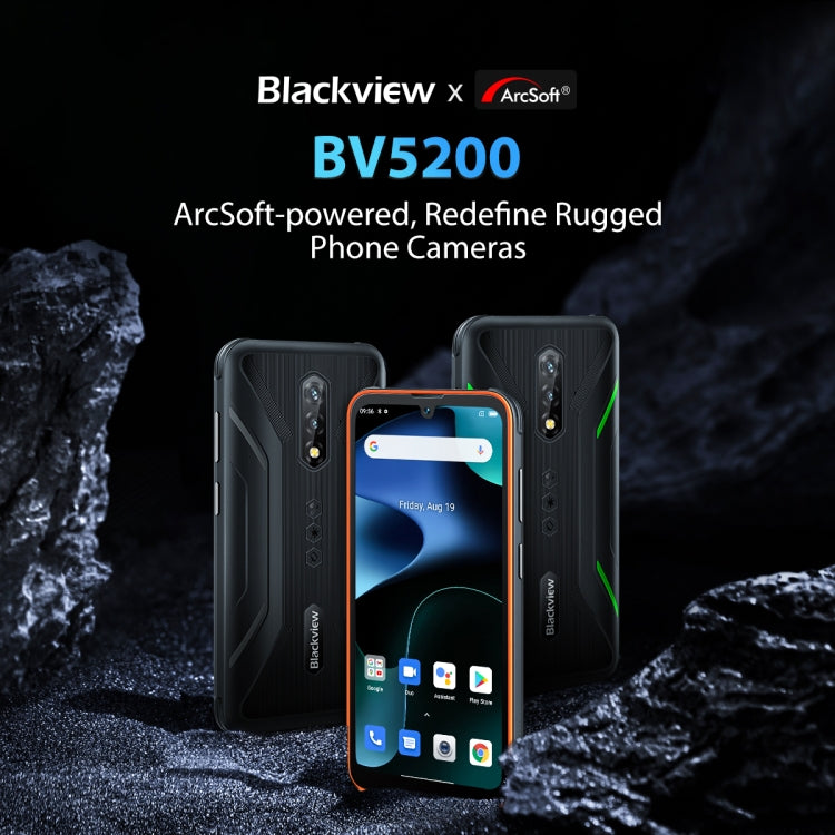 [HK Warehouse] Blackview BV5200 Rugged Phone, 4GB+32GB, IP68/IP69K/MIL-STD-810H, Face Unlock, 5180mAh Battery, 6.1 inch Android 12 MTK6761 Helio A22 Quad Core up to 2.0GHz, Network: 4G, NFC, OTG, Dual SIM(Green) - Blackview by Blackview | Online Shopping South Africa | PMC Jewellery
