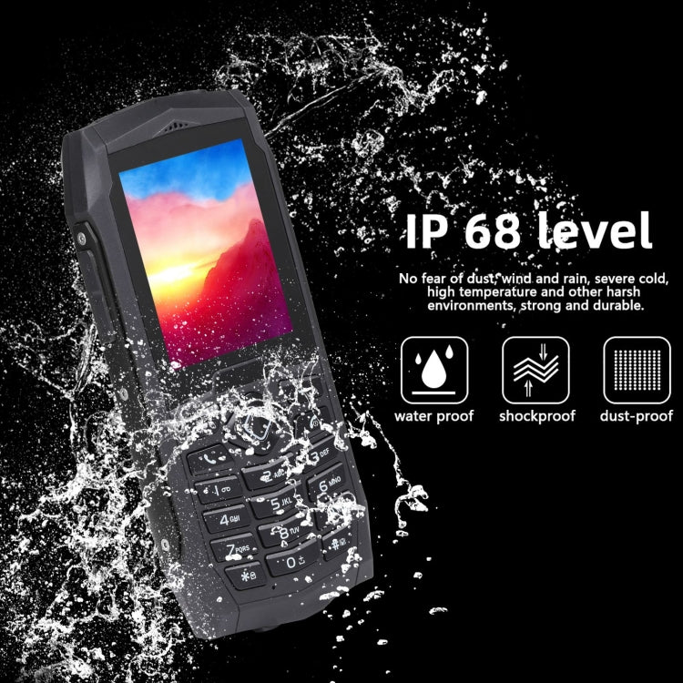 Rugtel R1D Rugged Phone, IP68 Waterproof Dustproof Shockproof, 2.4 inch, MTK6261D, 2000mAh Battery, Loud Box Speaker, FM, Network: 2G, Dual SIM (Black) - Others by Rugtel | Online Shopping South Africa | PMC Jewellery