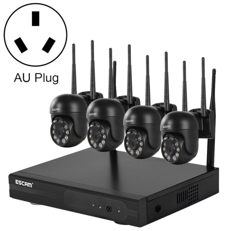 ESCAM WNK614 HD 3.0 Million Pixels 8-channel Wireless + 4IPC Wireless NVR Security System, AU Plug - free shipping - PMC TechLife - Order now!