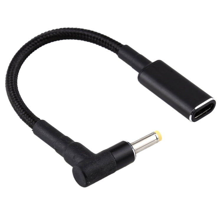 4.0 x 1.7mm Elbow to USB-C / Type-C Adapter Nylon Braid Cable - Universal Power Adapter by PMC TechLife | Online Shopping South Africa | PMC TechLife