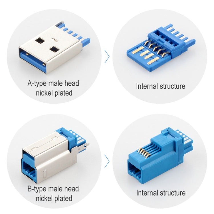 USB 3.0 A Male to Right 90 Degrees Angle USB 3.0 Type-B Male High Speed Printer Cable, Cable Length: 2m - USB 3.0 by PMC TechLife | Online Shopping South Africa | PMC TechLife