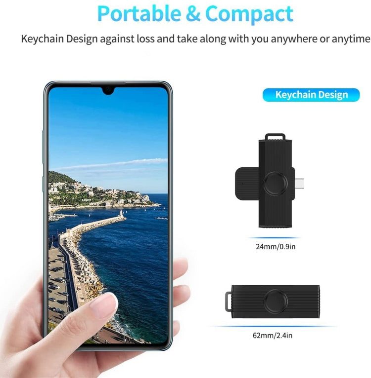 Rocketek CR318-C Type-C Smart Card / SIM / ID / CAC Card Reader - free shipping - PMC TechLife - Order now!