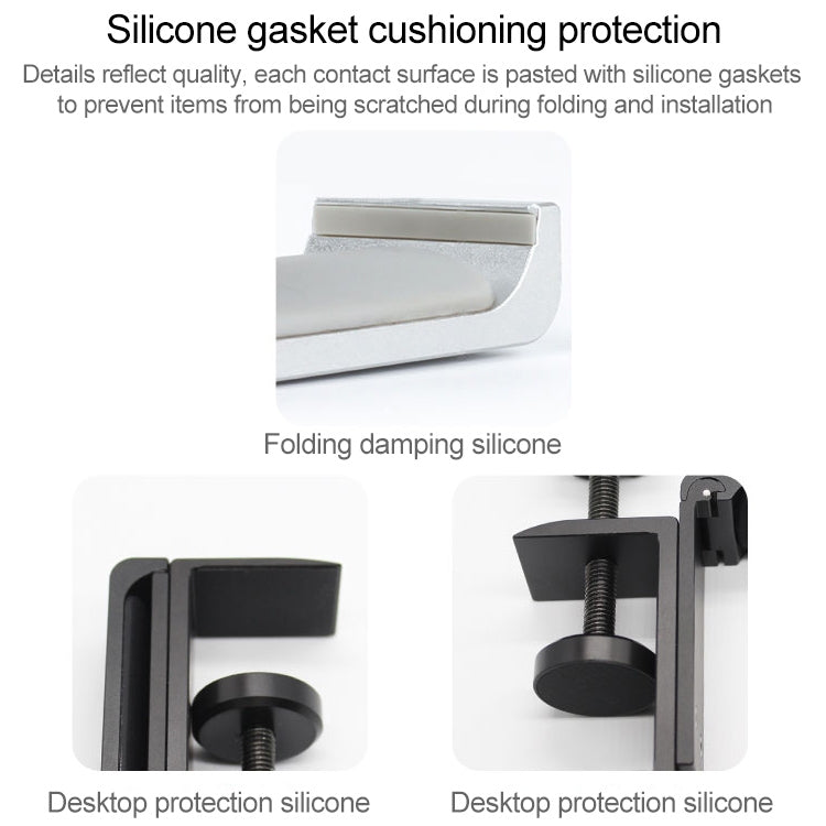 Desktop Lock Clip Type Metal Foldable Headset Stand Display Hanger(Silver) - Anti-lost & Holder by PMC TechLife | Online Shopping South Africa | PMC TechLife