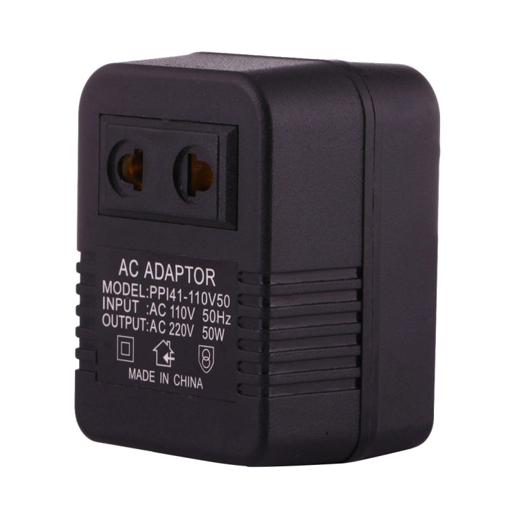 110V to 220V 50W AC Power Socket Adapter,  EU/US Plug to US Plug(Black) - Plug Adaptor by PMC TechLife | Online Shopping South Africa | PMC TechLife