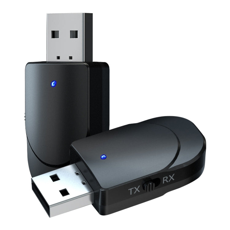 KN330 3 in 1 USB Bluetooth 5.0 Adapter Audio Transmitter Receiver with Switch Button & 3.5mm AUX Interface - Audio Receiver Transmitter by PMC TechLife | Online Shopping South Africa | PMC TechLife