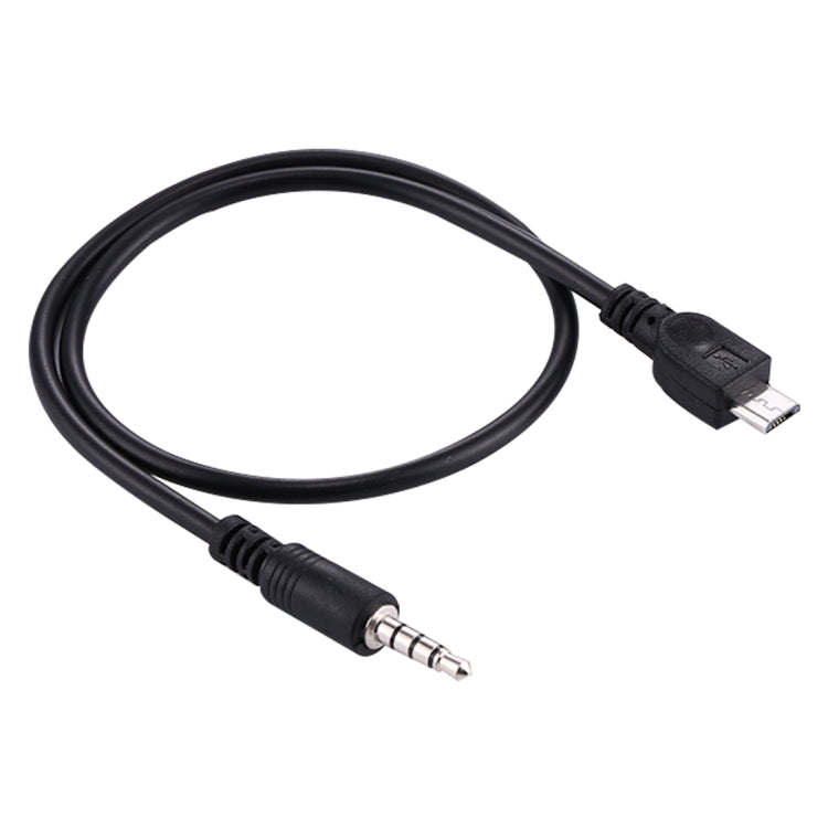 3.5mm Male to Micro USB Male Audio AUX Cable, Length: about 40cm(Black) - Aux Cable by PMC TechLife | Online Shopping South Africa | PMC TechLife