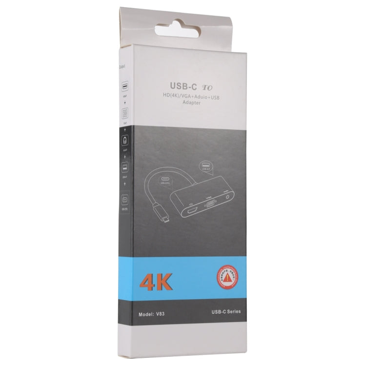 V83 USB-C / Type-C to 4K HDMI / VGA + 3.5mm Audio + USB Multi-function Adapter - free shipping - PMC TechLife - Order now!