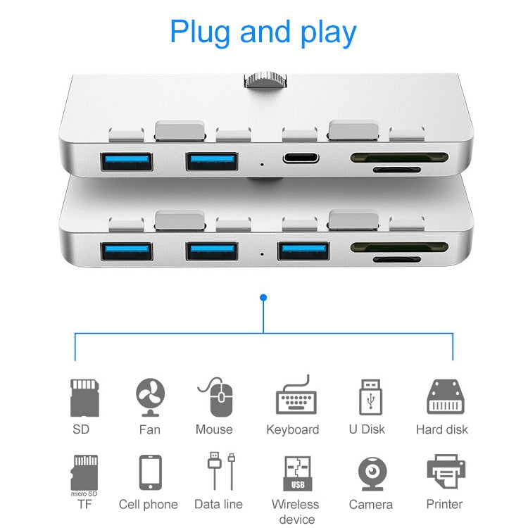 Rocketek For iMac Type-C / USB-C + Dual USB3.0 + SD / TF Multi-function HUB Expansion Dock - USB HUB by ROCKETEK | Online Shopping South Africa | PMC Jewellery | Buy Now Pay Later Mobicred