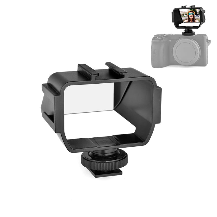 PULUZ Camera Vlog Selfie Flip Screen with Cold Shoe Mount Adapter for Mirrorless Camera(Black) - Other Accessories by PMC Jewellery | Online Shopping South Africa | PMC Jewellery