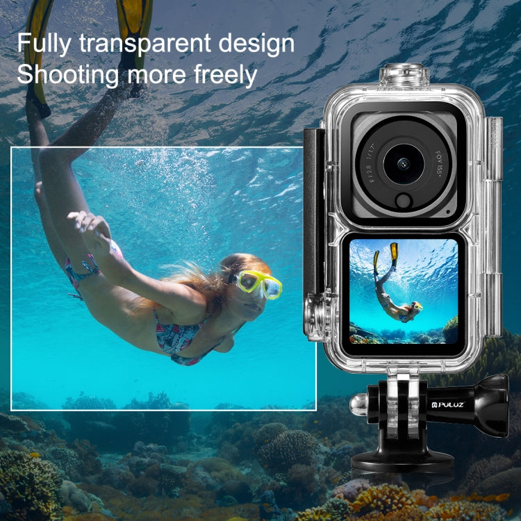 PULUZ 60m Waterproof Housing Diving Case for DJI Action 2 Camera Unit / Action 2 Power Combo / Action 2 Dual-Screen Combo(Transparent) - Case & Bags by PULUZ | Online Shopping South Africa | PMC TechLife | Buy Now Pay Later Mobicred