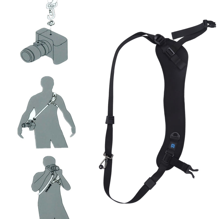PULUZ Quick Release Anti-Slip Soft Pad Nylon Breathable Curved Camera Strap with Metal Hook for SLR / DSLR Cameras - free shipping - PMC TechLife - Order now!