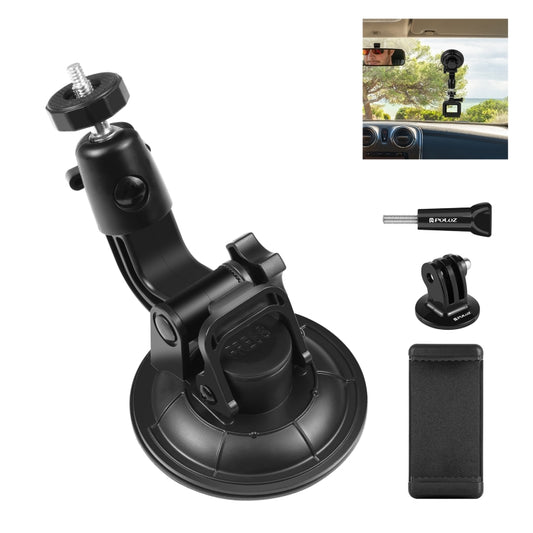 PULUZ Car Suction Cup Mount with Phone Clamp / Screw / Tripod Adapter - Holder by PULUZ | Online Shopping South Africa | PMC Jewellery | Buy Now Pay Later Mobicred