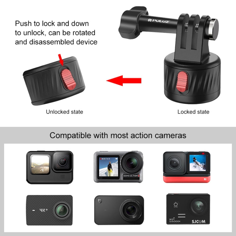 PULUZ Action Camera 1/4 inch Magnetic Base Adapter (Black) - Connection Mount by PULUZ | Online Shopping South Africa | PMC Jewellery