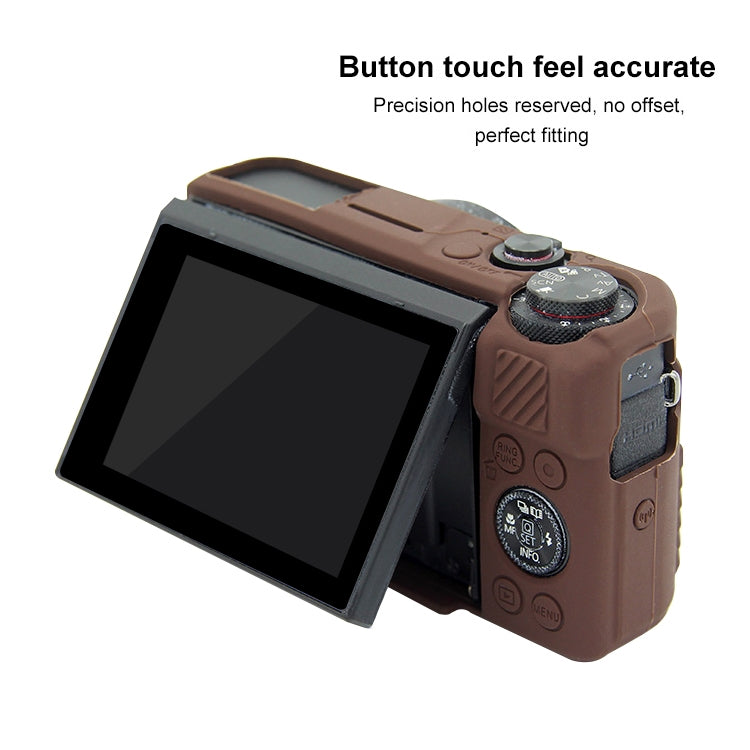 PULUZ Soft Silicone Protective Case for Canon EOS G7 X Mark II(Coffee) - Protective Case by PULUZ | Online Shopping South Africa | PMC TechLife | Buy Now Pay Later Mobicred