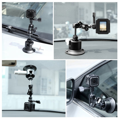 PULUZ Magic Arm with Pump Suction Cup Aluminum Alloy Mount (Black) - Holder by PULUZ | Online Shopping South Africa | PMC Jewellery