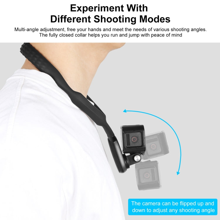 PULUZ Lazy Neck Bracket POV View Mount for GoPro Action Cameras (Black) - Holder by PULUZ | Online Shopping South Africa | PMC TechLife | Buy Now Pay Later Mobicred
