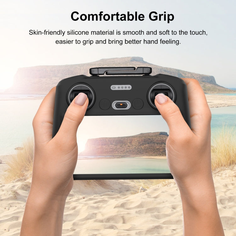 For DJI Mini 4 Pro / Air 3 Remote Control / DJI RC 2 with Screen PULUZ Silicone Protective Case (Black) - Carry Cases & Bags by PULUZ | Online Shopping South Africa | PMC Jewellery | Buy Now Pay Later Mobicred