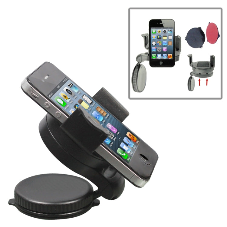 Universal Windshield 90 Degrees Rotation Car Holder, For iPhone, Galaxy, Sony, Lenovo, HTC, Huawei, and other Smartphones of width 75mm or Less) - Car Holders by PMC Jewellery | Online Shopping South Africa | PMC Jewellery