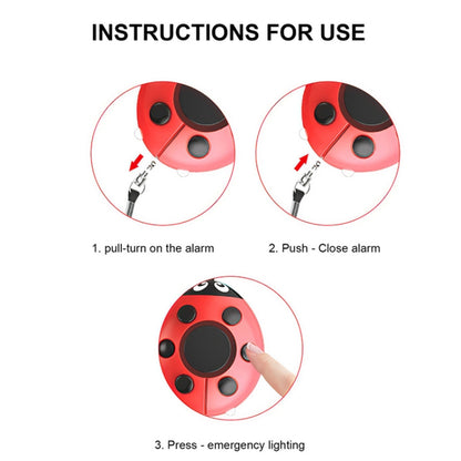 Ladybug Personal Alarm, Self-defense Defend Wolf, Mini Alarm for Girl and Kids(Red) - Anti-lost Alarm by PMC Jewellery | Online Shopping South Africa | PMC Jewellery